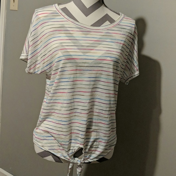 Caution To The Wind Tops - Caution to the Wind Rainbow Stripe Top